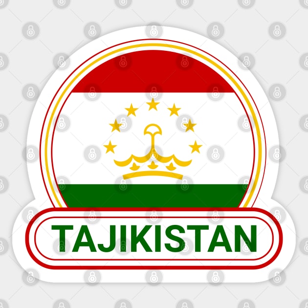 Tajikistan Country Badge - Tajikistan Flag Sticker by Yesteeyear